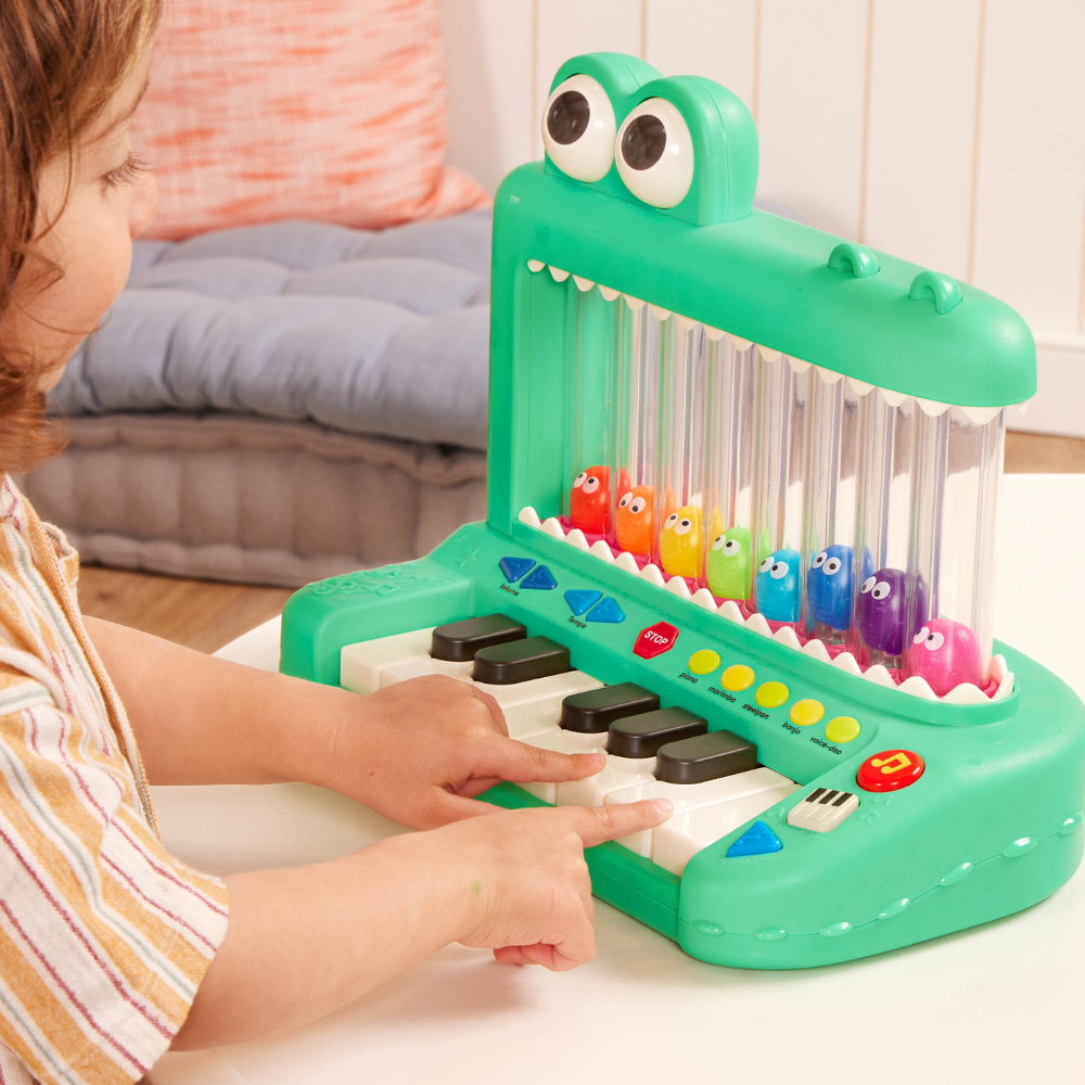 Battat | Croco Pop Piano de Juguete con Teclado, Canciones, Sonidos y Luces