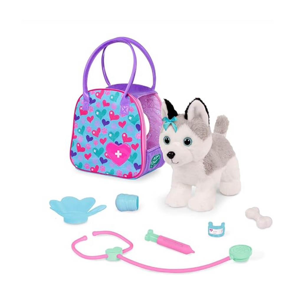 Pucci Pup | Juego de  Transportador de  Husky y Veterinario