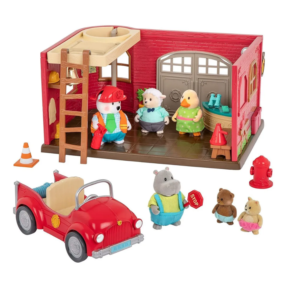 Li'l Woodzeez | Juego de Juguetes de Estación de Bomberos