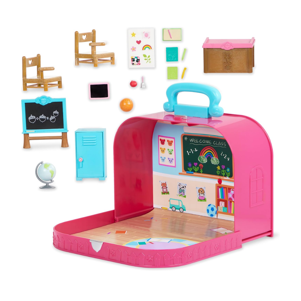 Li&#39;l Woodzeez | Maleta de viaje para el aula – Set portátil