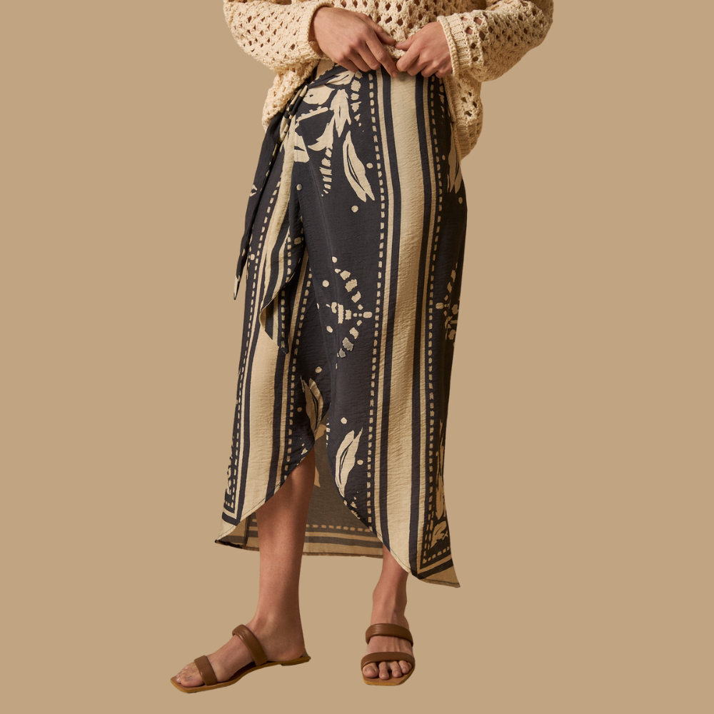 Esprit | Falda Midi Envolvente con Estampado Paisley para Dama