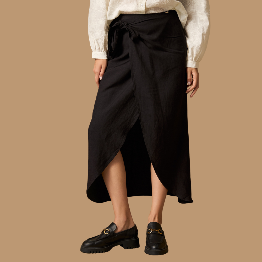 Esprit | Falda Midi Cruzada con Apertura Frontal para Dama