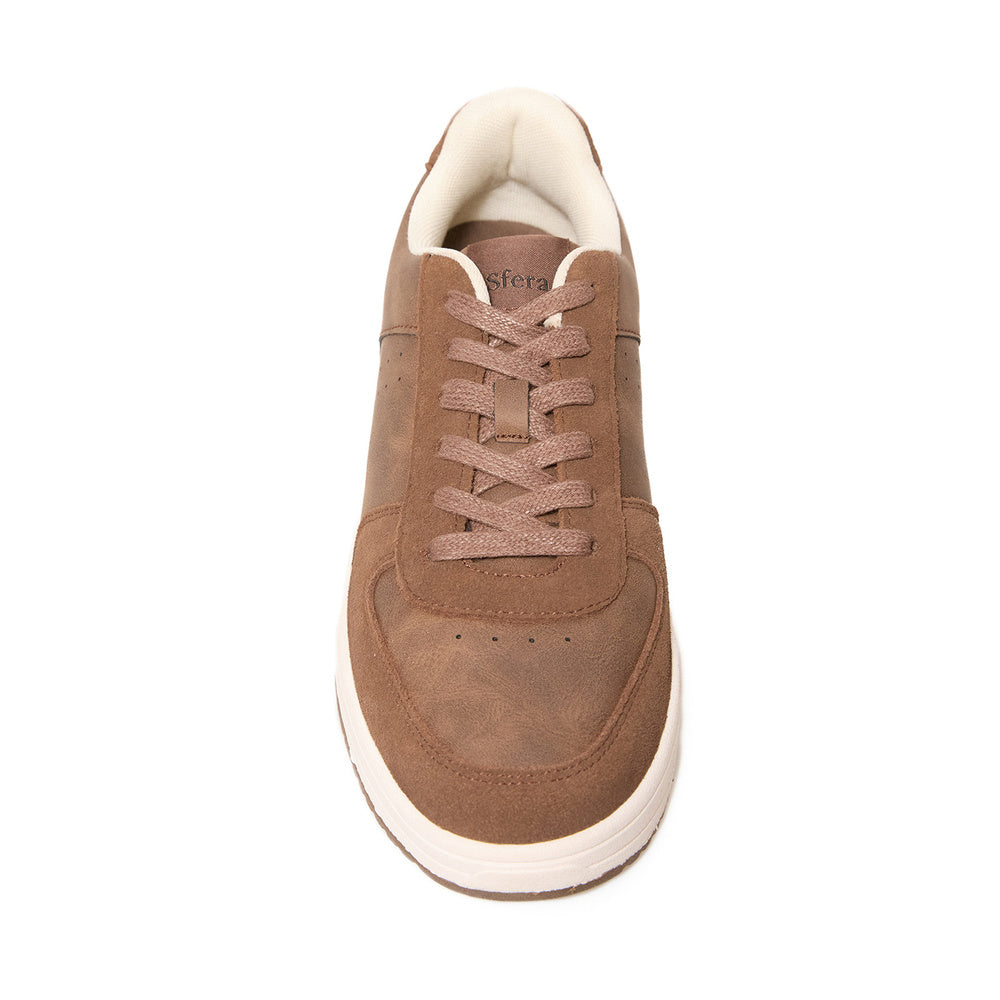 zapatillas casuales efecto piel chocolate