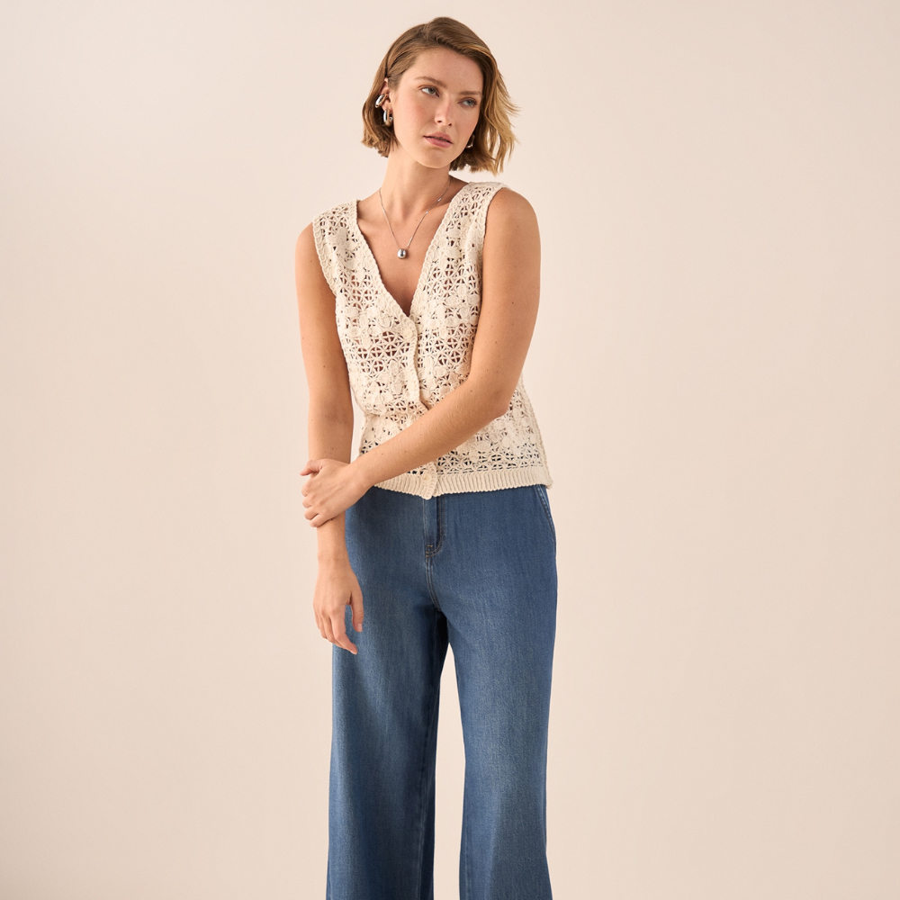 ESPRIT | Camisa Tejida en Crudo
