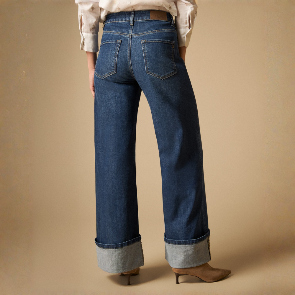 Esprit | Jean Straight Cinco Bolsillos Con Dobladillo Para Mujer