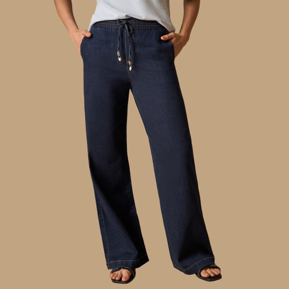 Esprit | Pantalón Wide Leg con Cintura Elástica para Dama