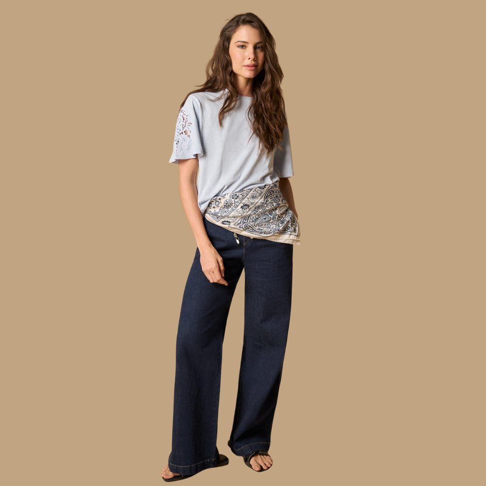 Esprit | Pantalón Wide Leg con Cintura Elástica para Dama