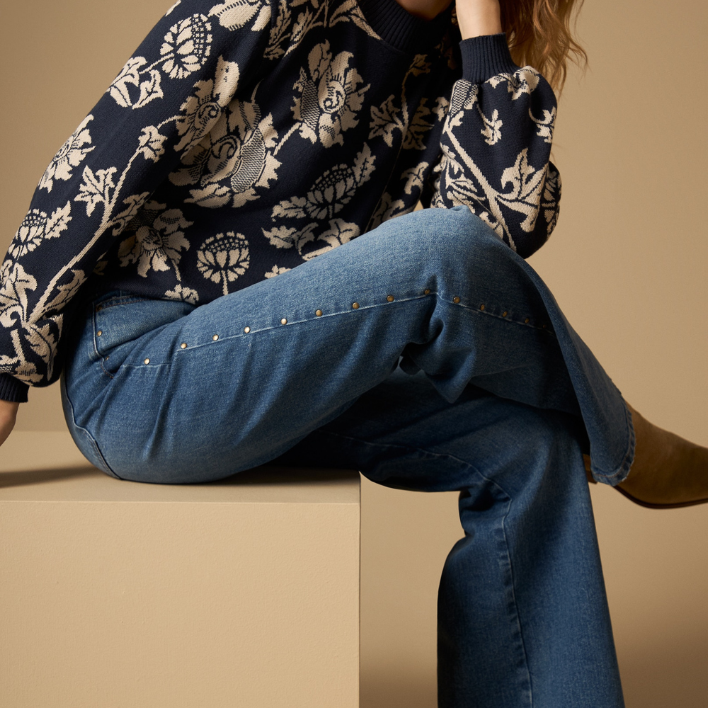 Esprit | Vaqueros Wide Leg con Tachuelas para Dama