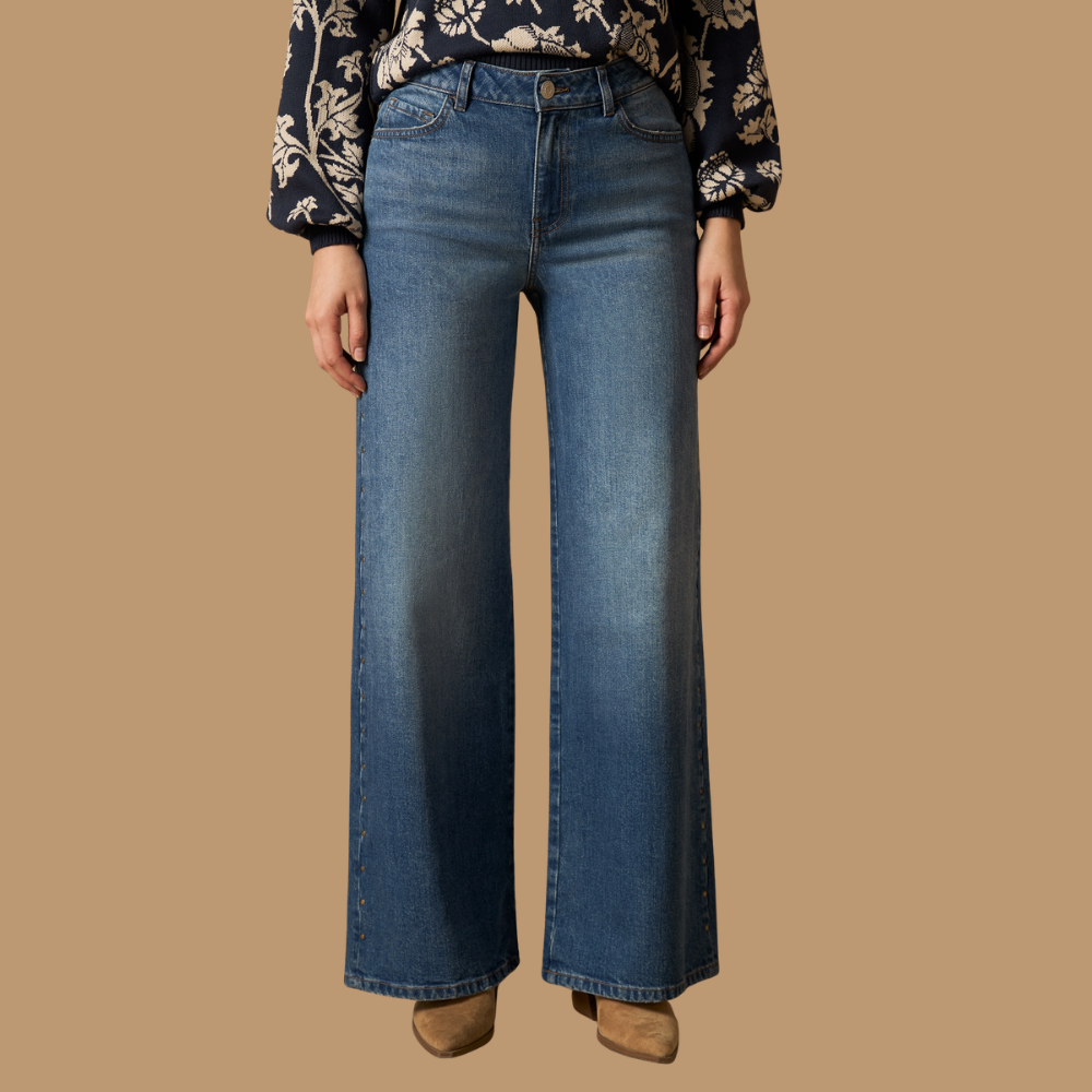 Esprit | Vaqueros Wide Leg con Tachuelas para Dama