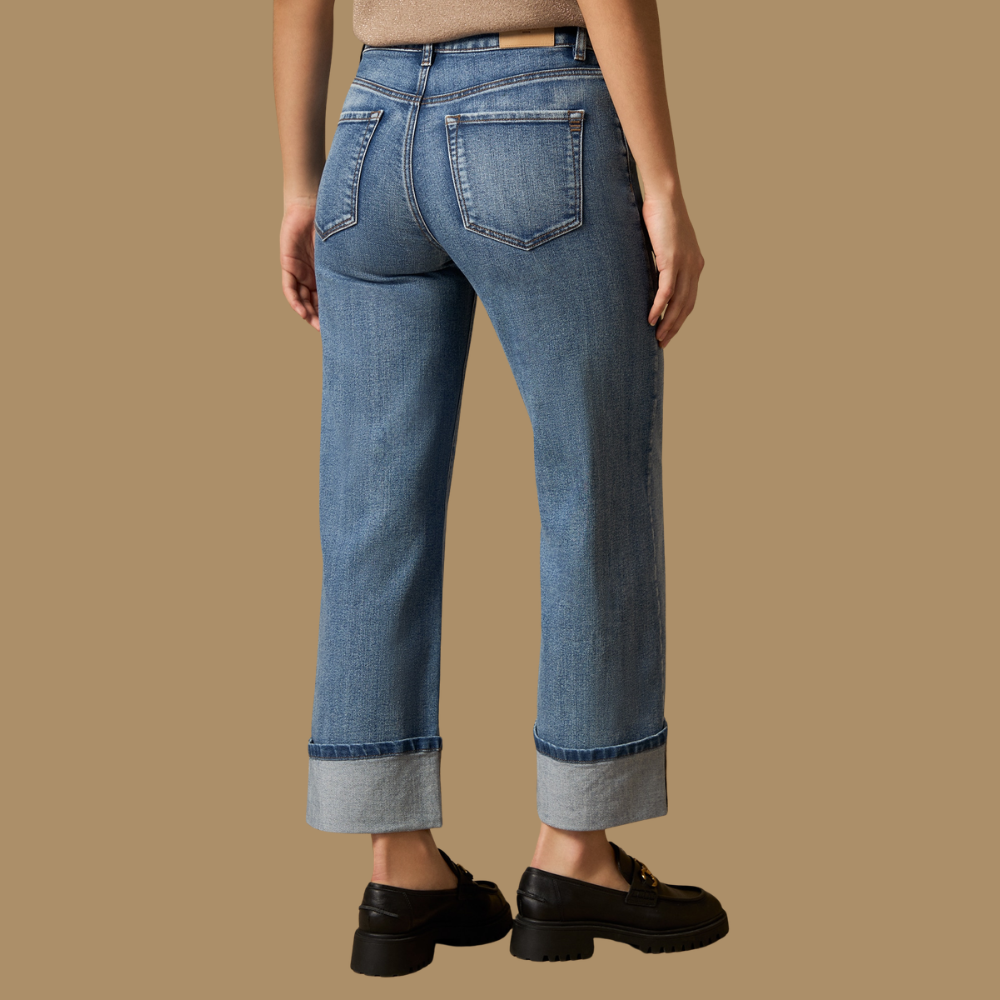 Esprit | Jeans Culotte de Tiro Alto con Dobladillo para Dama