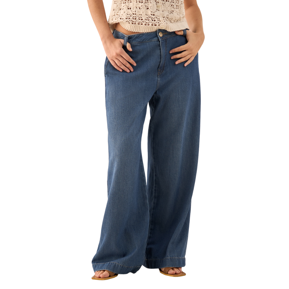Esprit | Jean Wide Leg con Tiro Alto