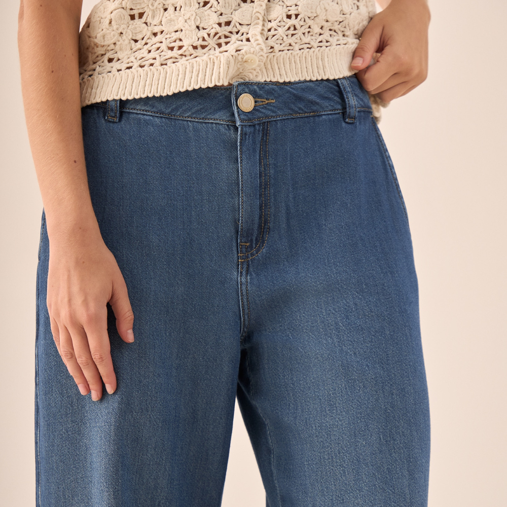 Esprit | Jean Wide Leg con Tiro Alto