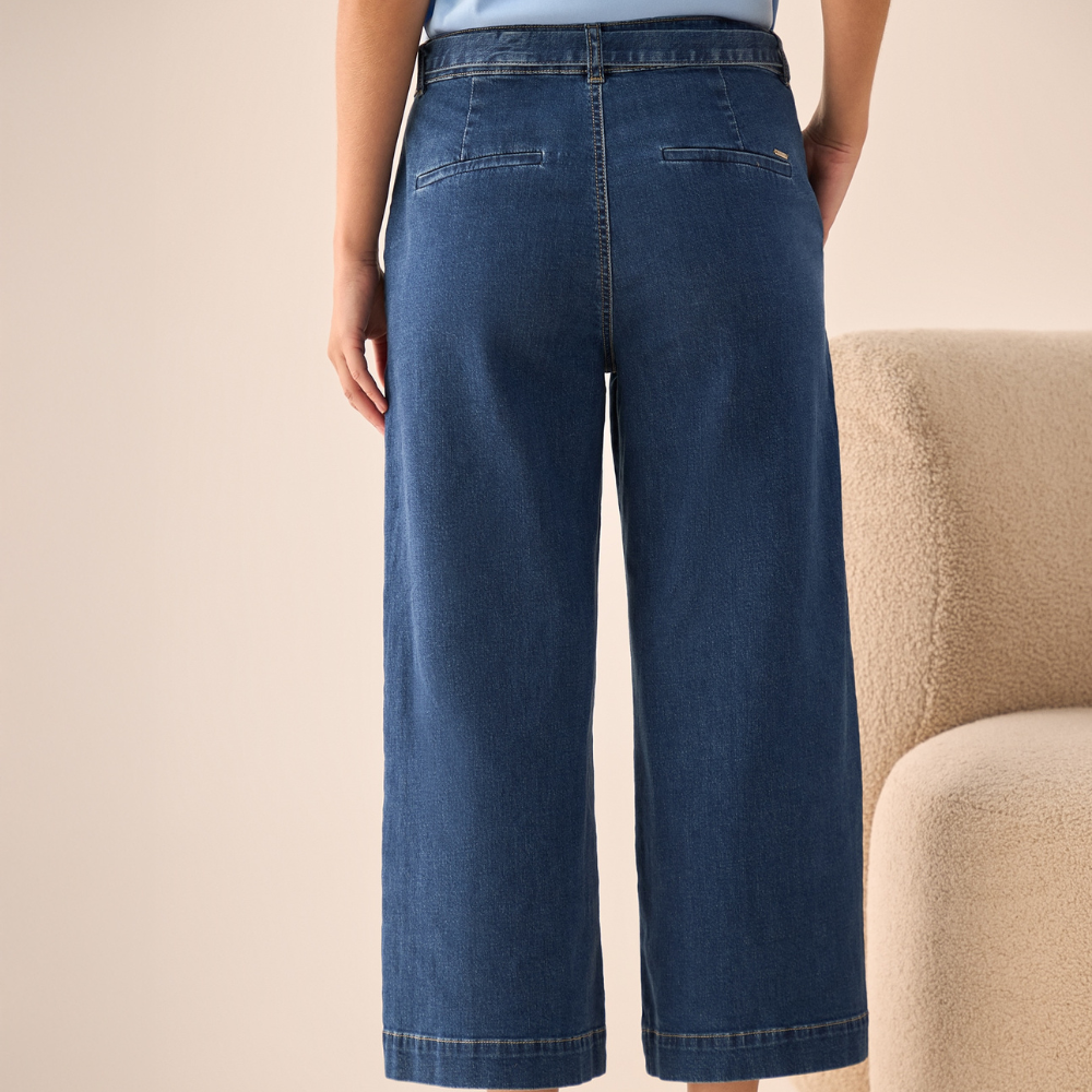 Esprit | Jean Silueta Wide Leg y Tiro Alto