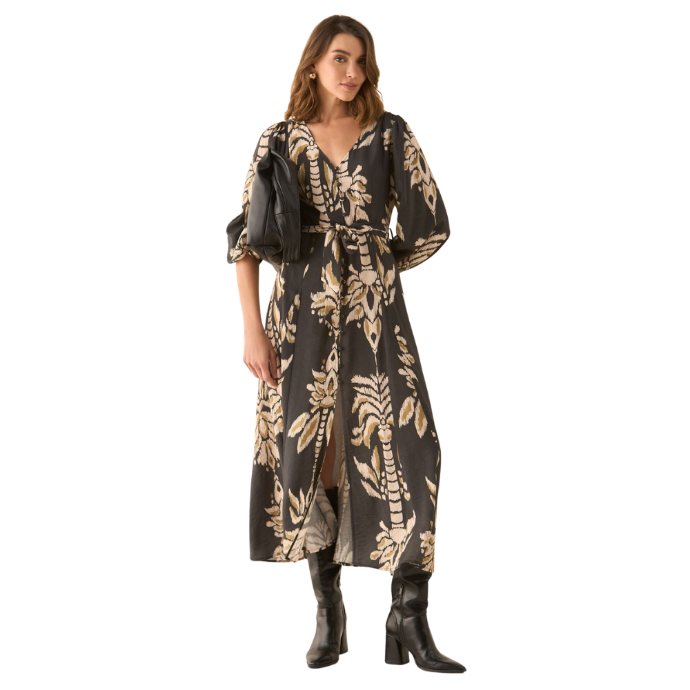 Esprit | Vestido largo  Estampado con Mangas Amplias para mujer