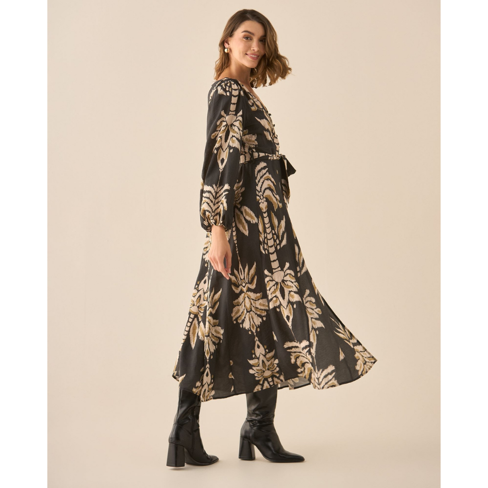 Esprit | Vestido largo  Estampado con Mangas Amplias para mujer