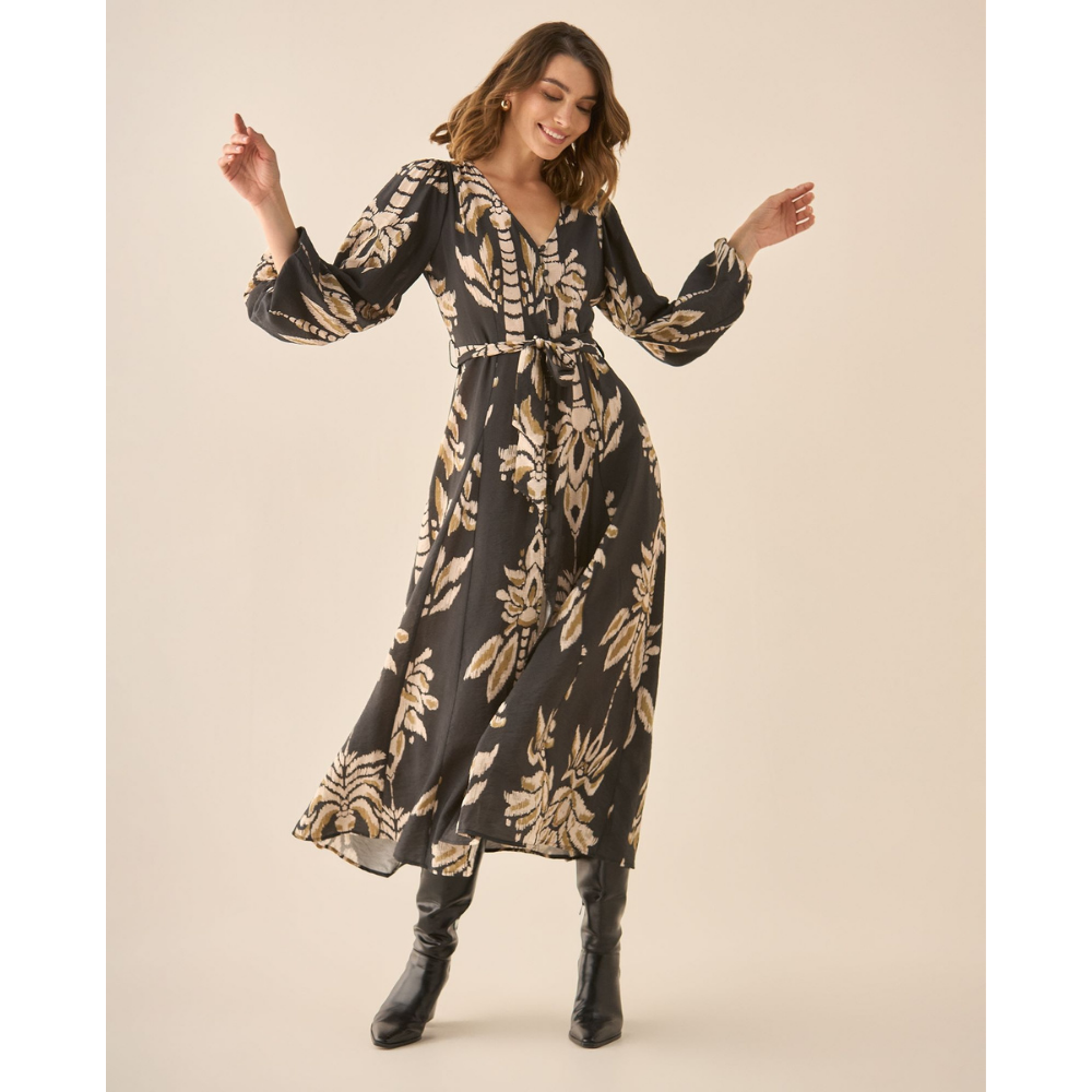 Esprit | Vestido largo  Estampado con Mangas Amplias para mujer
