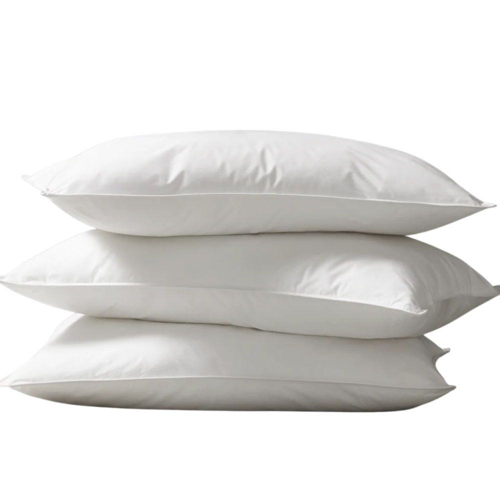 Kassatex | Almohada Europea de Pluma de Ganso Blanca Medium