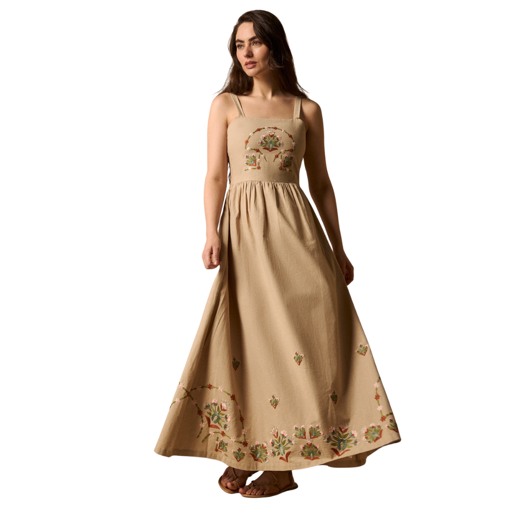 Esprit | Vestido Largo con Bordados Florales