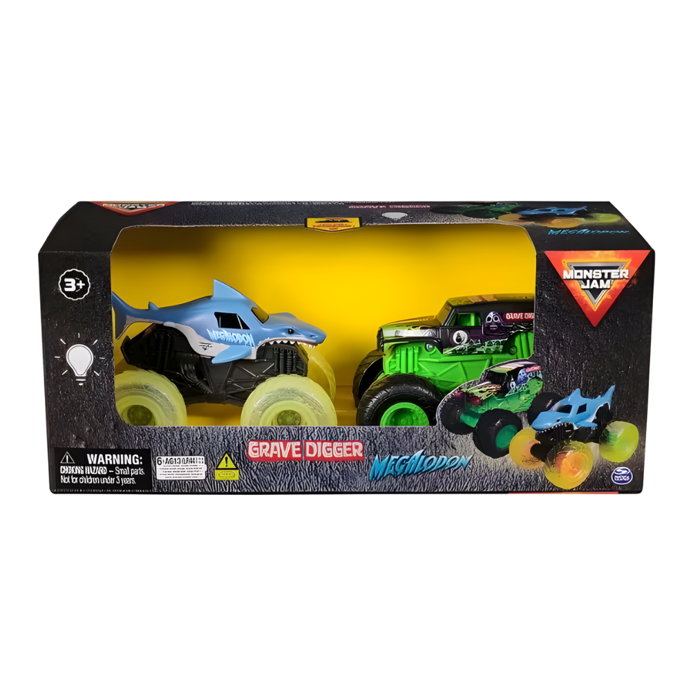 Monster Jam | Pack x2 Camiones Grave Digger & Megalodon