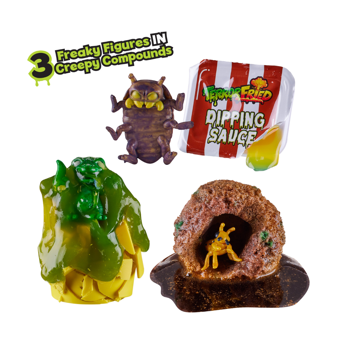 Terror Fried Caja Hamburguesa con 3 Figuras