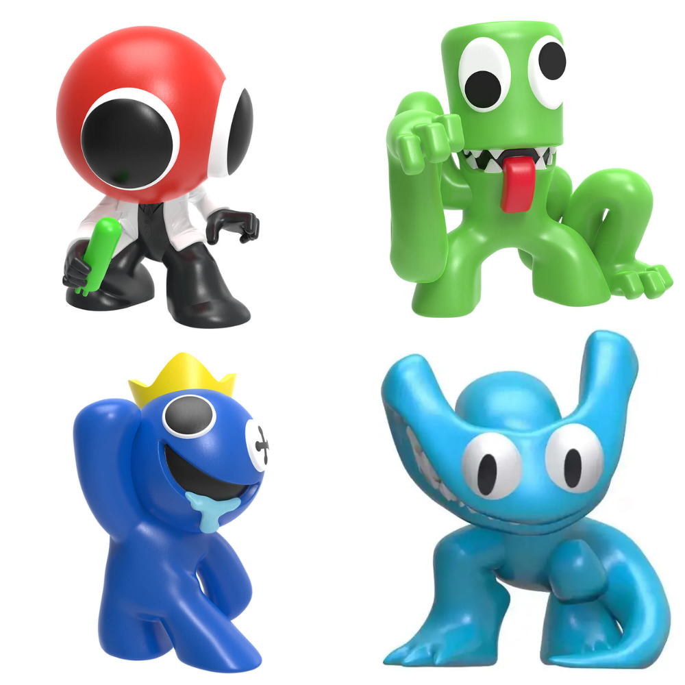 Rainbow Friends | Pack de 8 Figuras Mini con Autobús Escolar