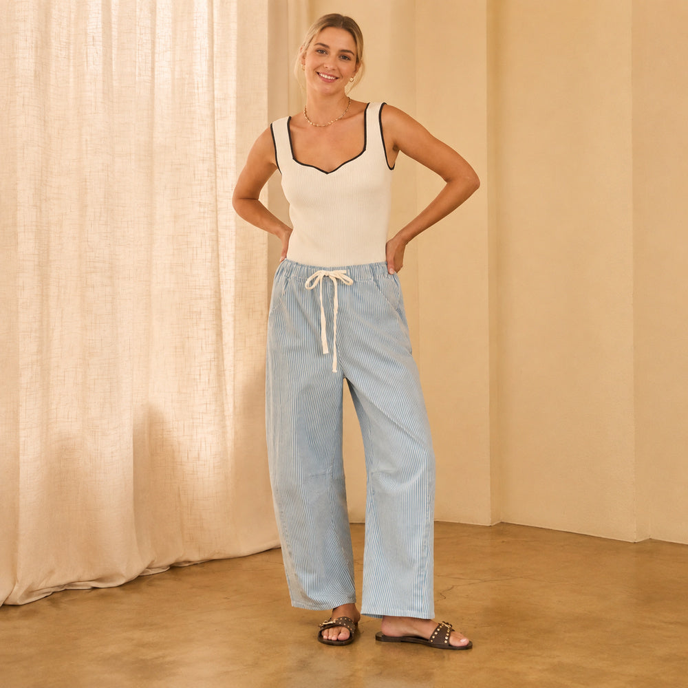 Pantalón Barrel de Denim Lavado para Dama