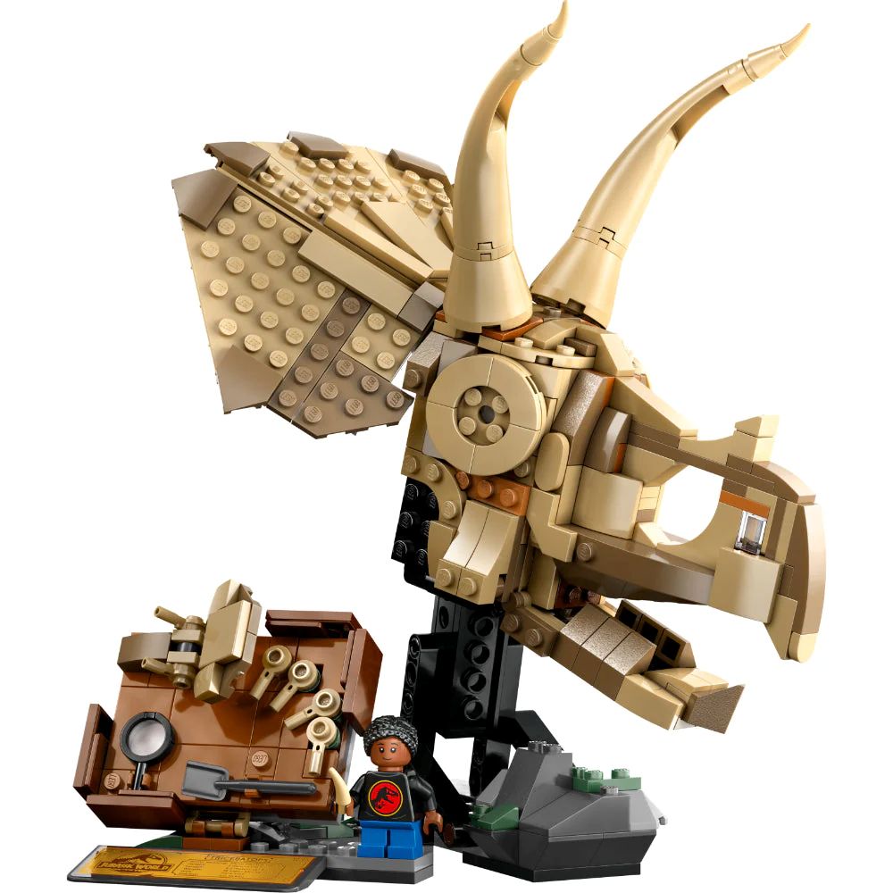 Lego | Jurassic World Fósiles de Dinosaurio: Cráneo de Triceratops