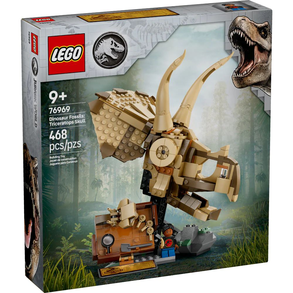 Lego | Jurassic World Fósiles de Dinosaurio: Cráneo de Triceratops
