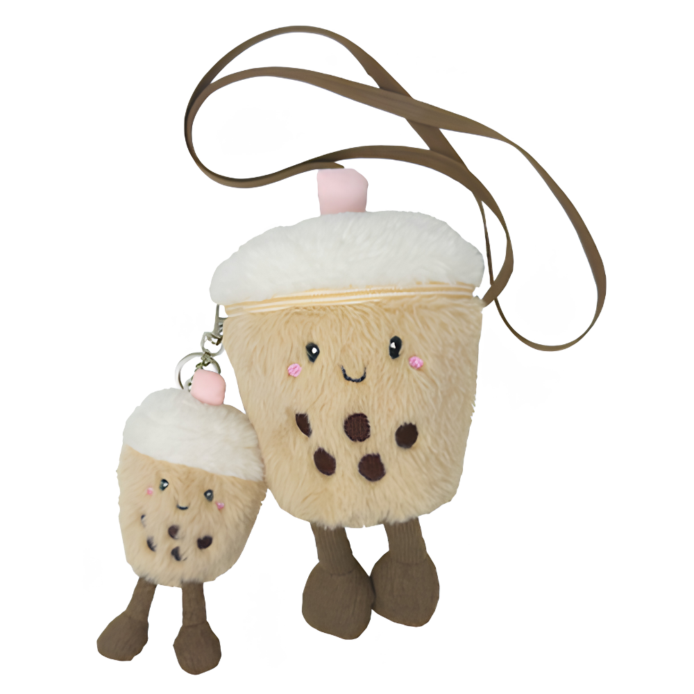 Hot Focus | Fuzzy Crossbody bag with Matching Keychain Boba