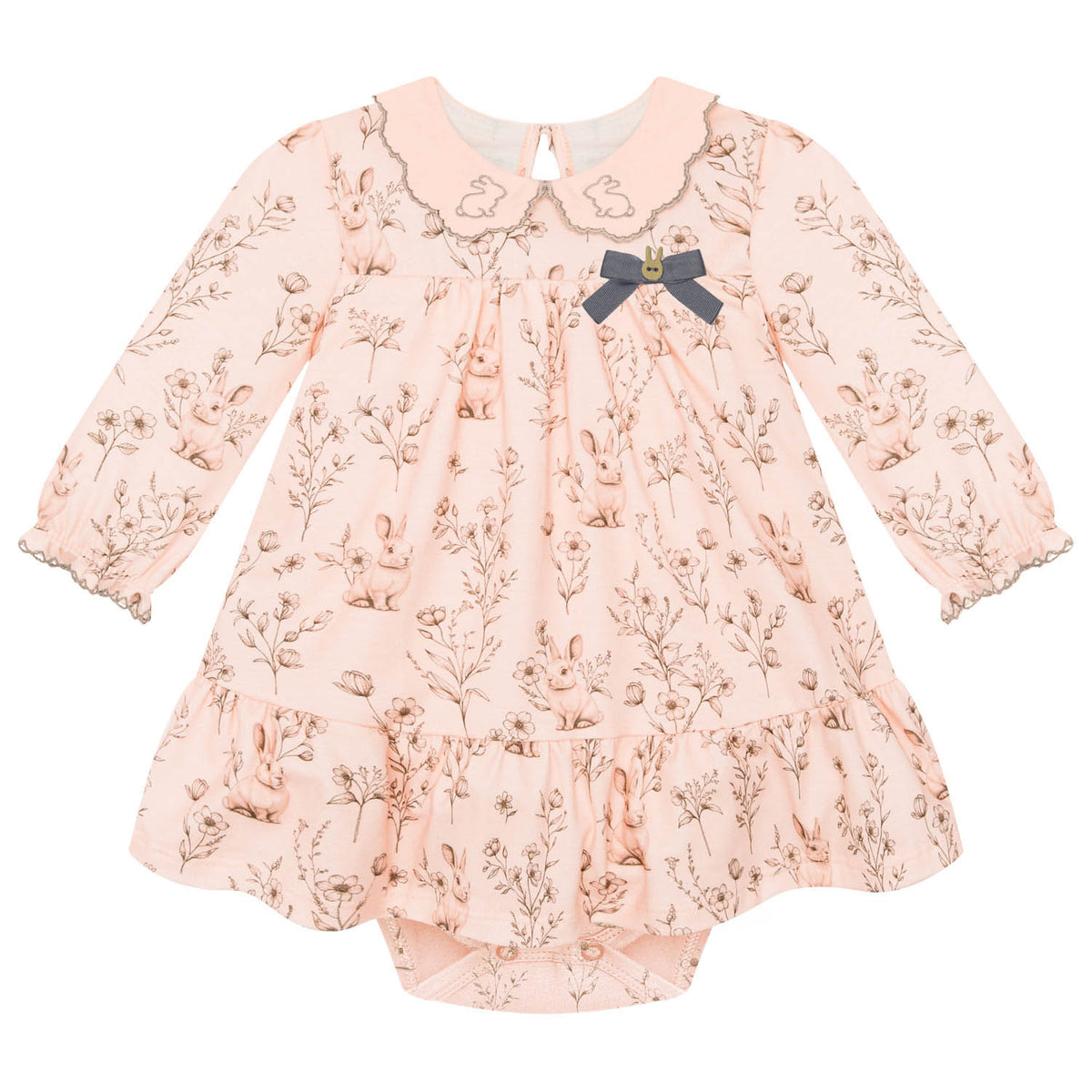 Milon | Vestido con Estampado de Conejitos Niña Bebé
