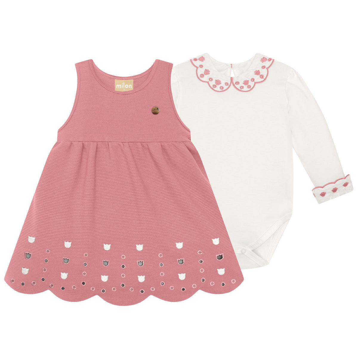 Milon | Conjunto de Body y Traje Cortado a Laser para Niña Bebé