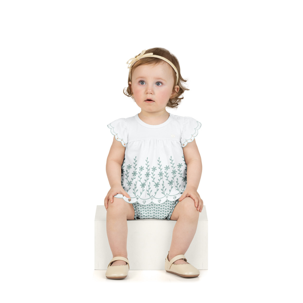 Milon | Conjunto con Estampado de Flores y Corazones para Niña Bebé
