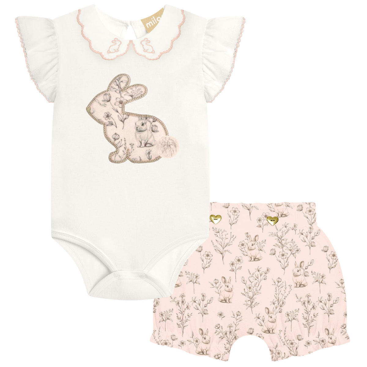 Milon | Conjunto con estampado de conejos para Niña Bebé