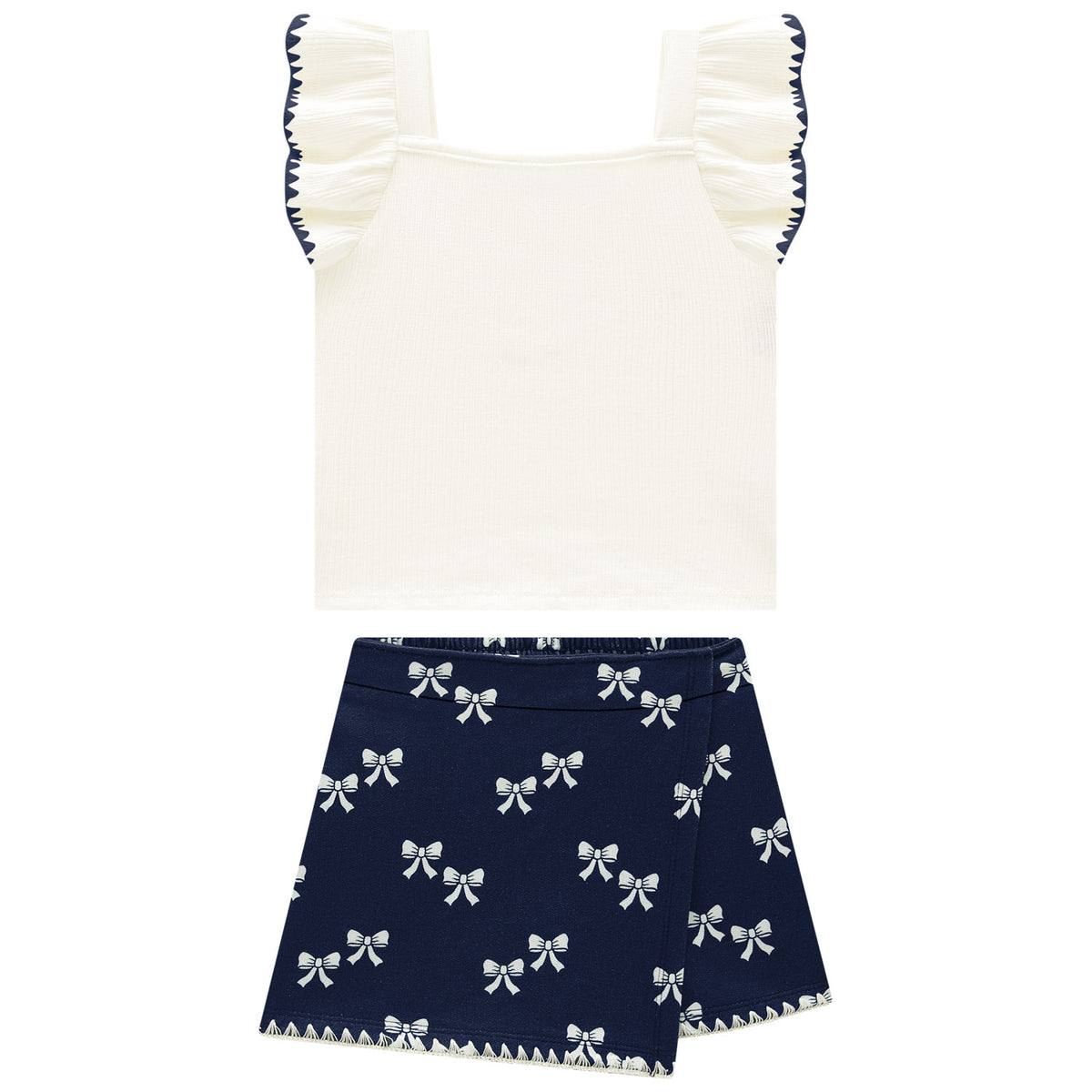 Milon | Conjunto Tipo Bows y Short con Estampado para Niñas