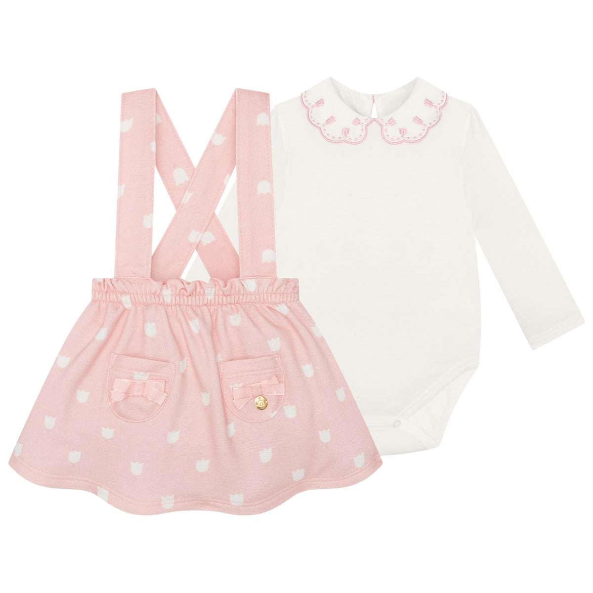 Milon | Conjunto Bordado para Niña Bebé