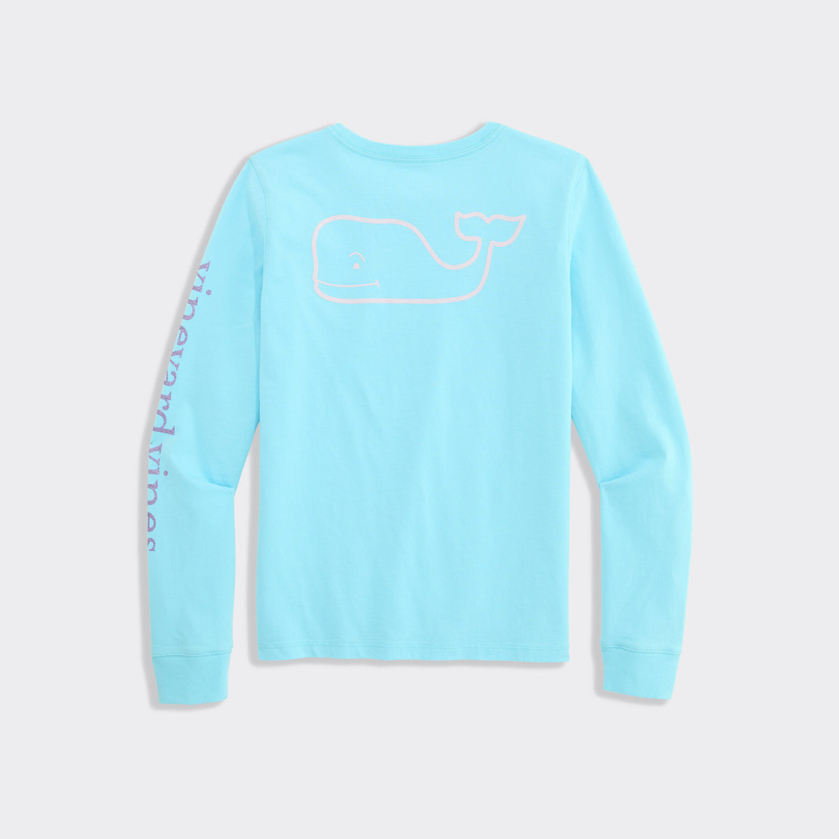Vineyard Vines | Camiseta de manga larga con bolsillo Glitter Vintage Whale para niña