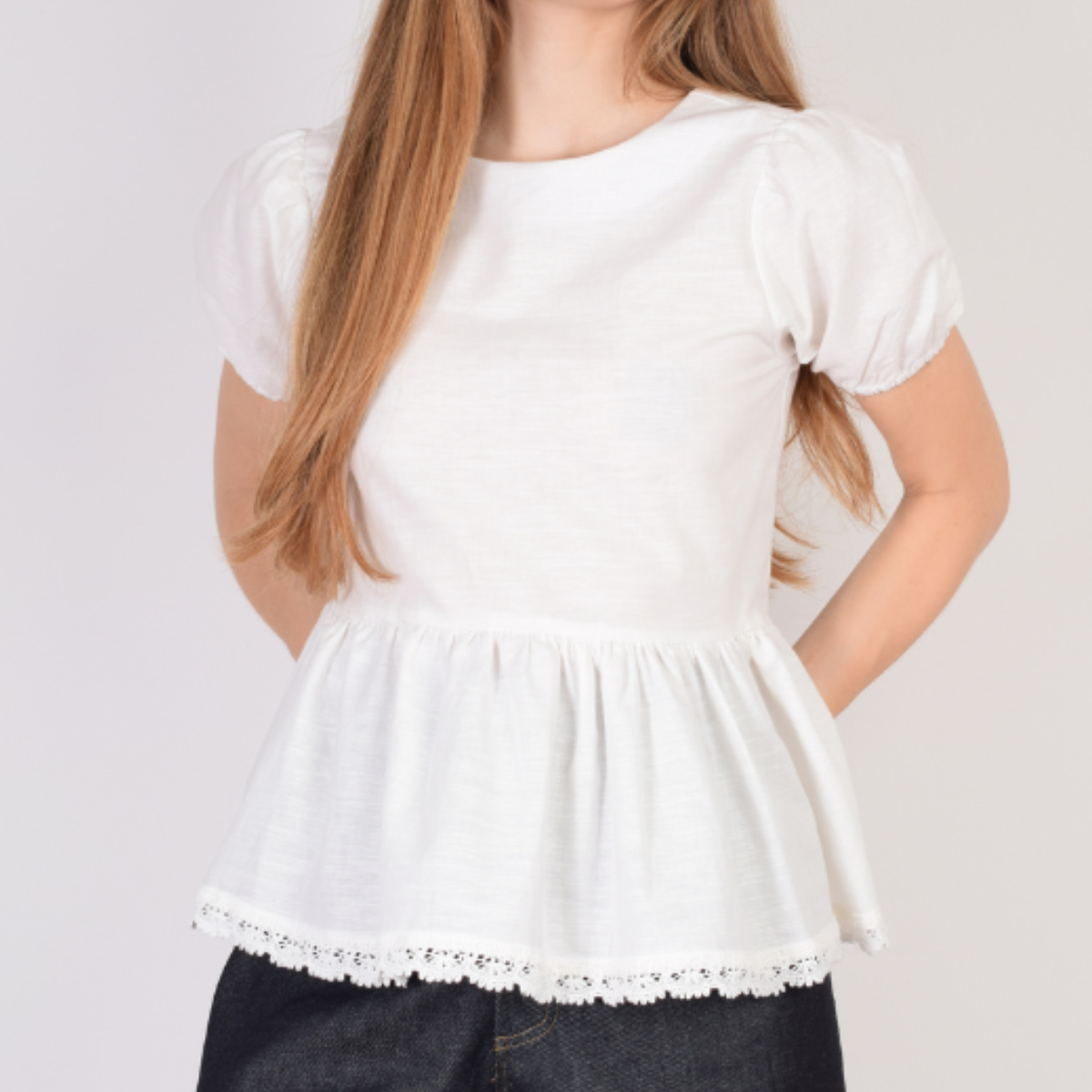 Zocca | Blusa Lino Accesorio Lazo Espalda para Dama