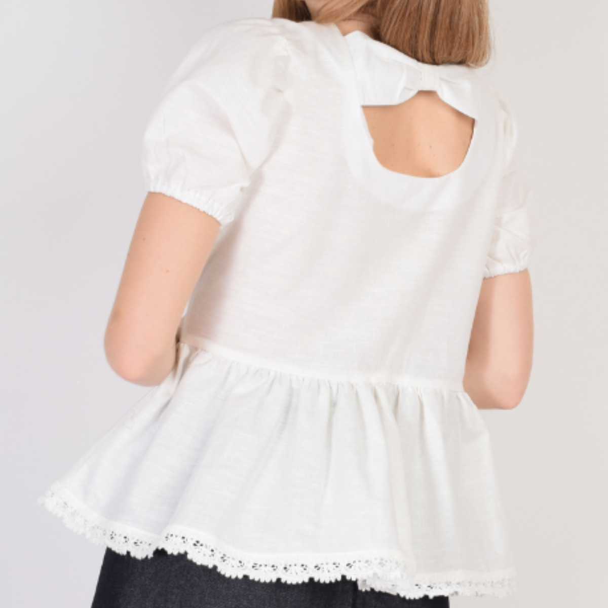 Zocca | Blusa Lino Accesorio Lazo Espalda para Dama