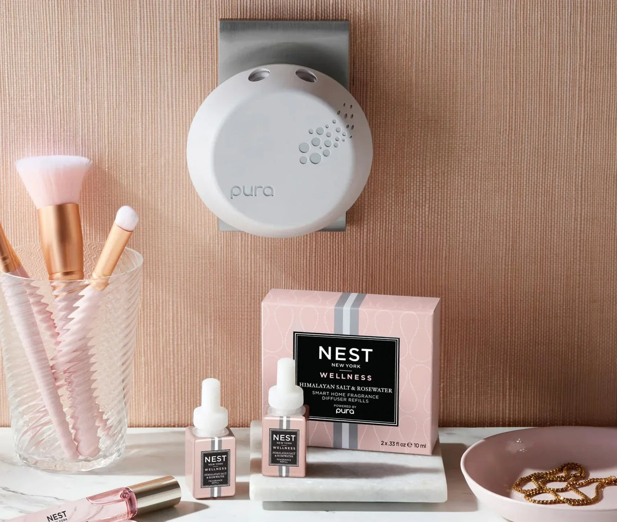 NEST NEW YORK | Himalayan Salt & Rosewater Wall Diffuser Refill Duo