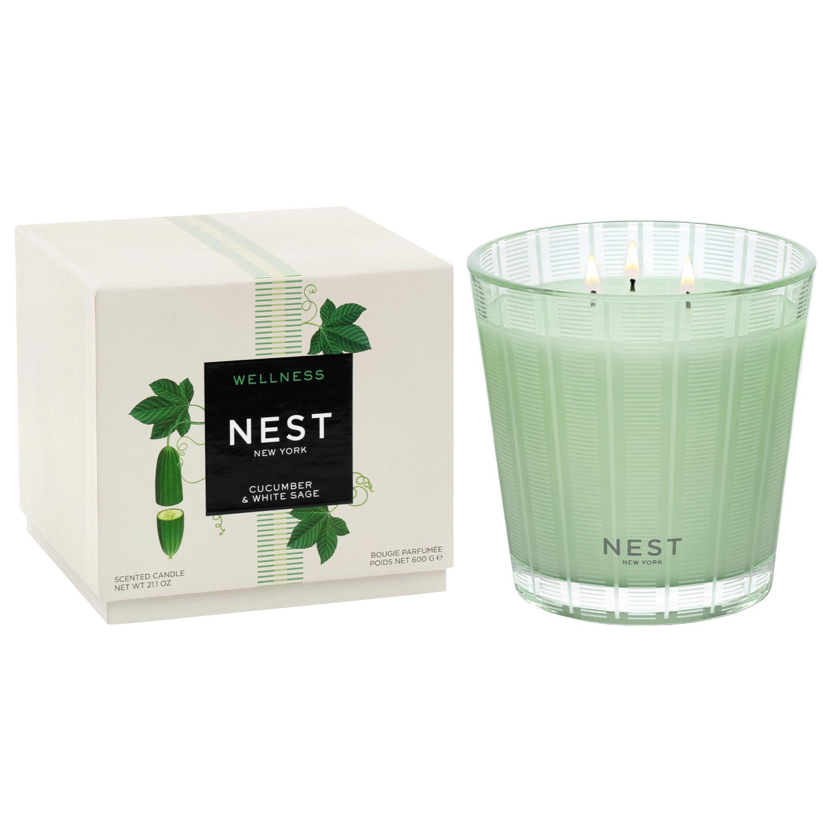 NEST NEW YORK | Cucumber & White Sage 3-Wick Candle