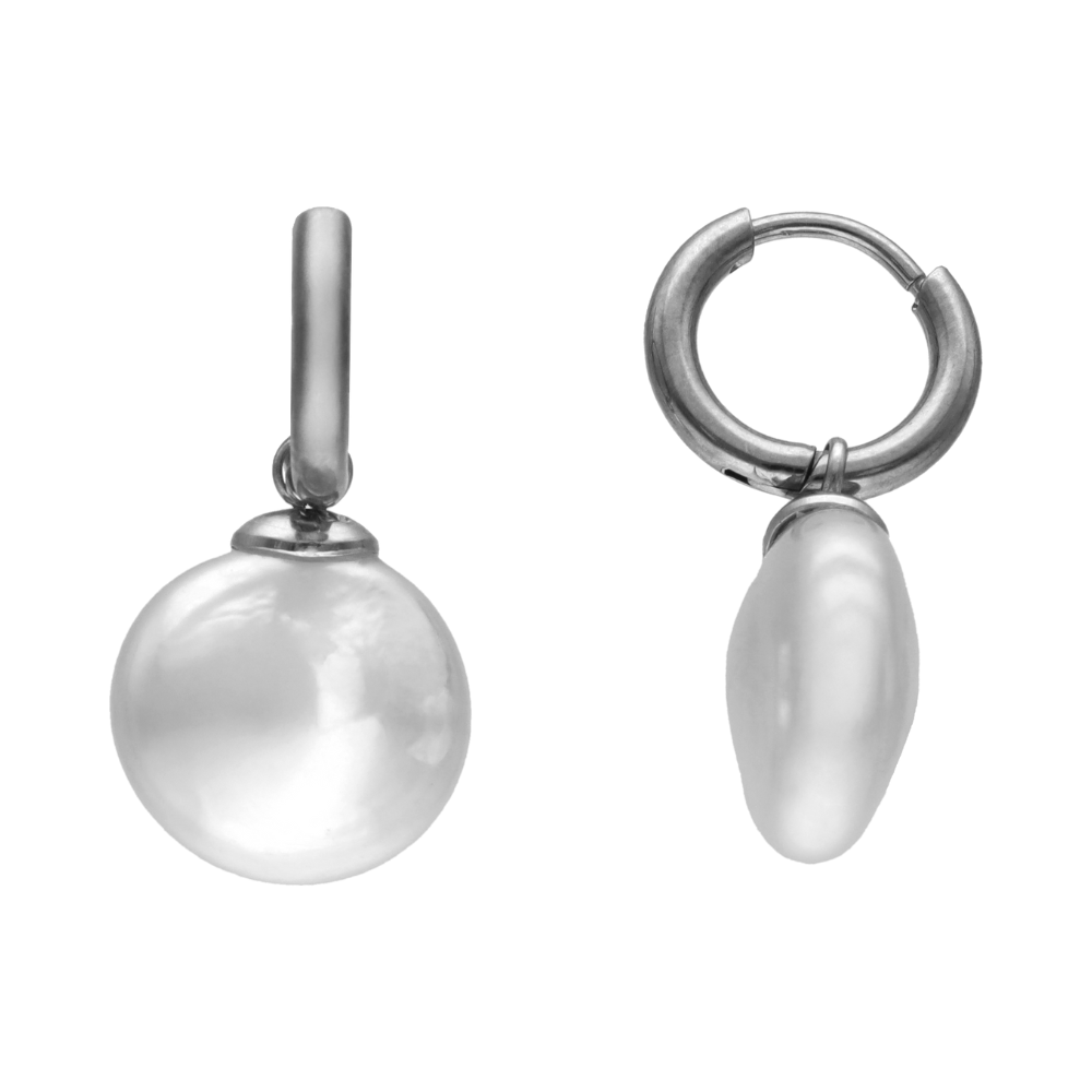 Majorica  | Pendiente  aro y perla 12mm wild pearls