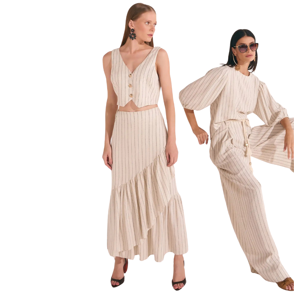 Linzzi | Chaleco Linx Blend Pinstripe para Dama