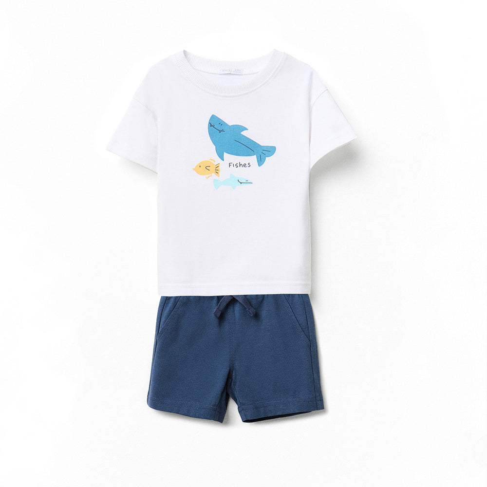 Sfera Conjunto de Algodón Estampado de Peces