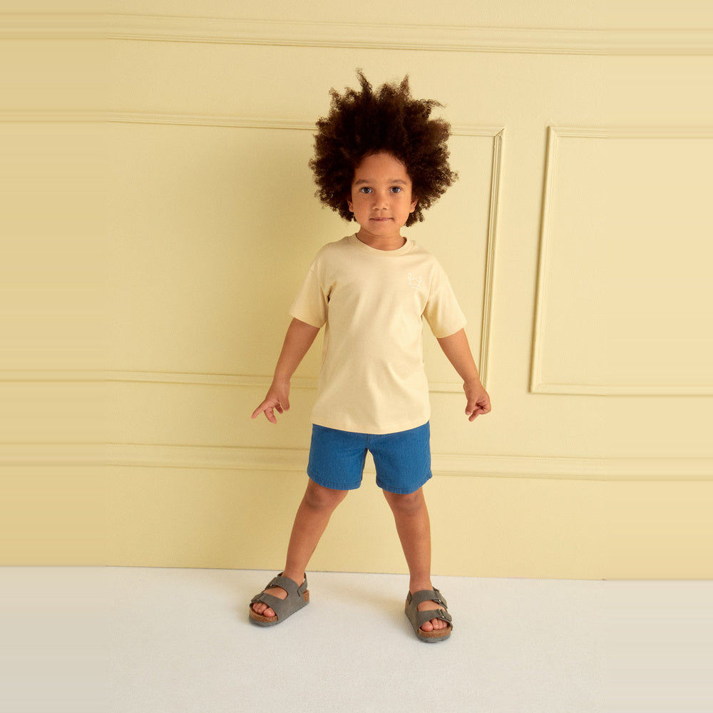 bermuda denim de algodón con cordón