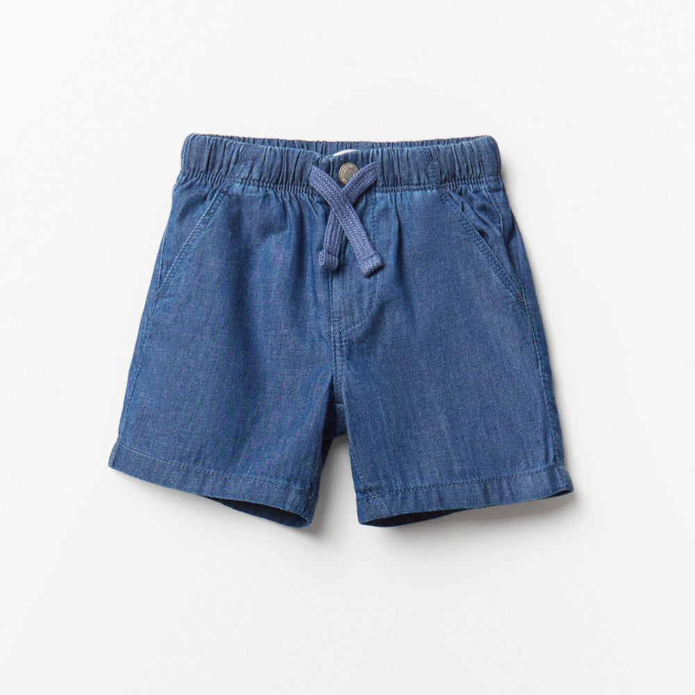 bermuda denim de algodón con cordón