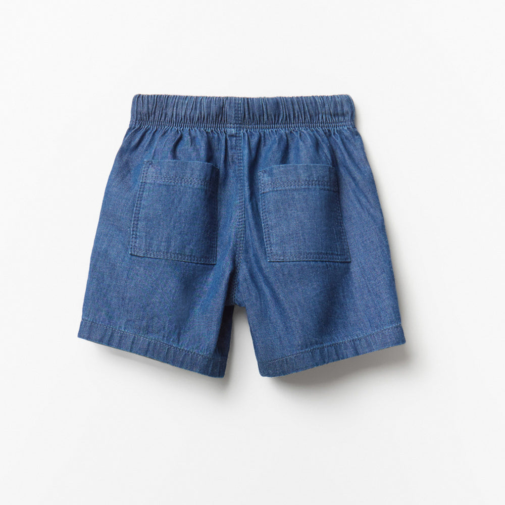 bermuda denim de algodón con cordón