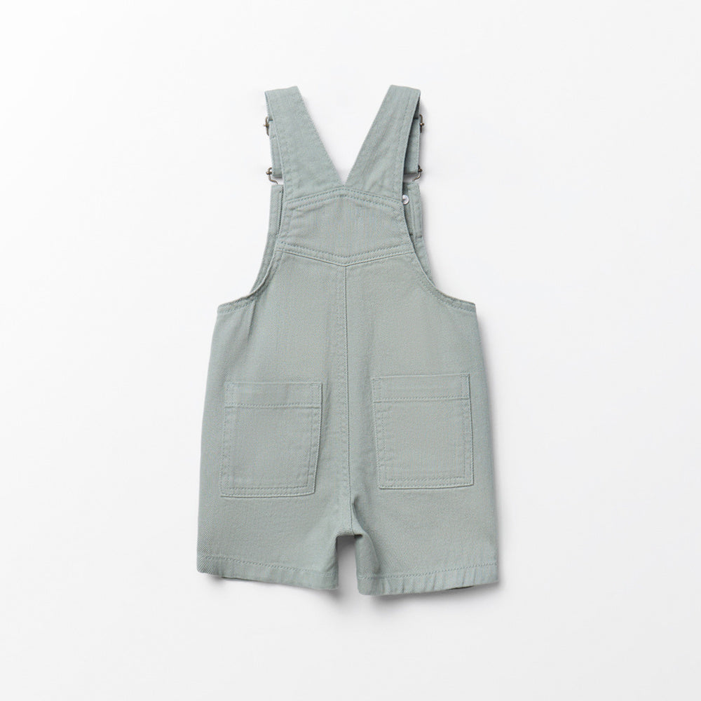 peto denim con tirantes ajustables Caqui