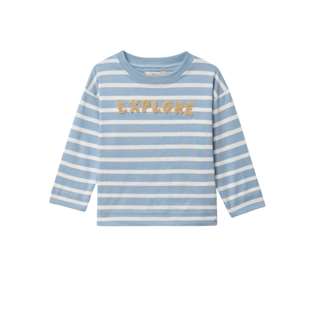 Sfera | Camiseta Rayas Parche para Niño Bebé