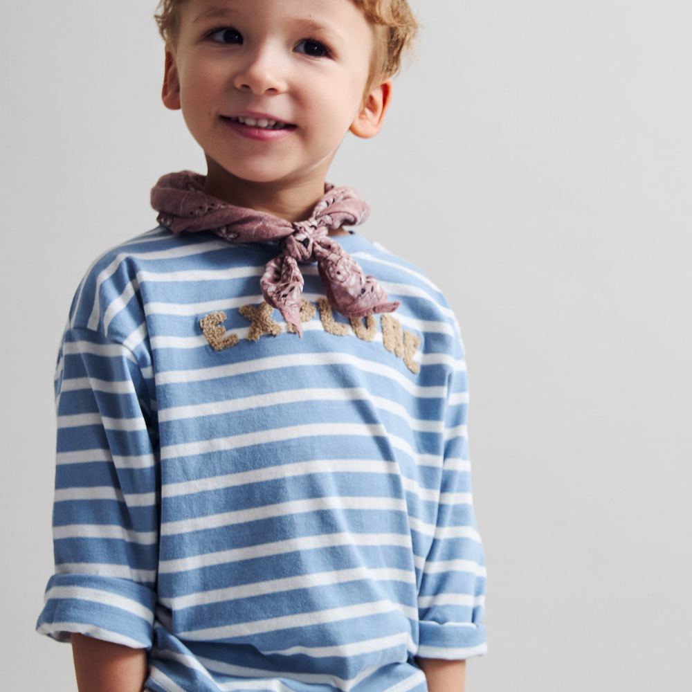 Sfera | Camiseta Rayas Parche para Niño Bebé