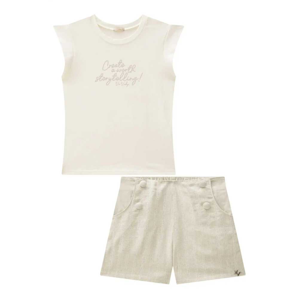 Vic & Vicky | Conjunto de Blusa y Short Para Niñas
